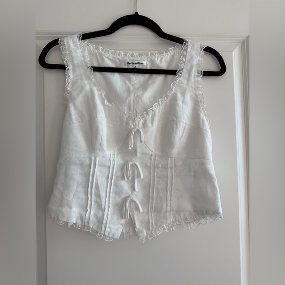 Reformation Linen Brenda Top - Picture 2 of 4